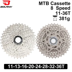 Bolany 8 Speed 11-36T Cassette 8s Steel Ultralight Sprockets 8v K7 Freewheel Wide Ratio MTB Bike Cycling Accessories