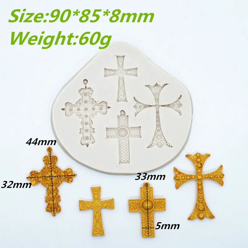 Pretty Cross Silicone Mold Kitchen Resin Baking Tool DIY Cake Pastry Fondant Moulds Chocolate Dessert Lace Decoration Supplies