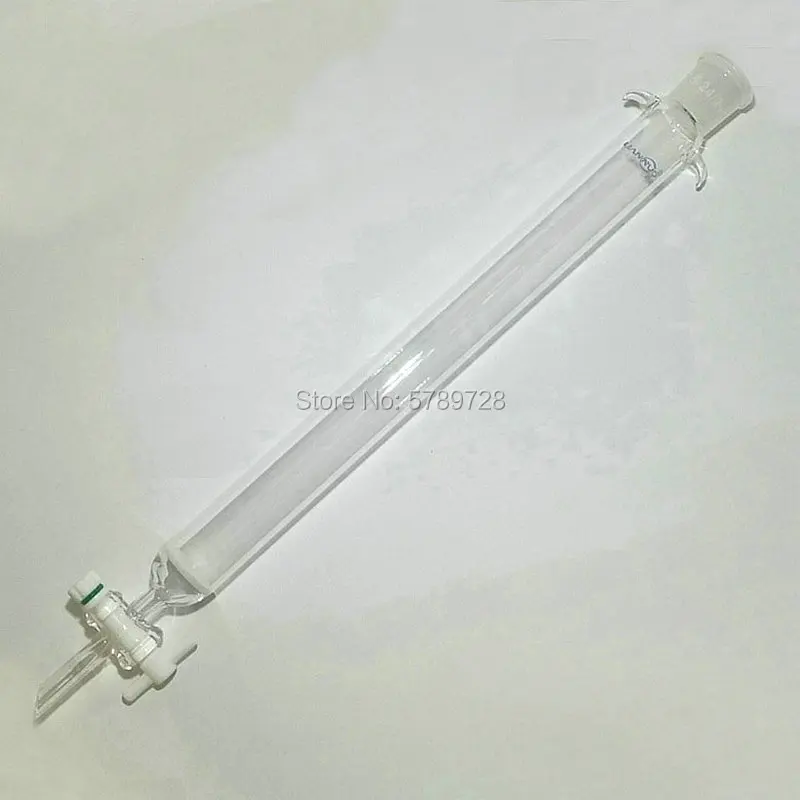 1pcs Caliber 24# glass chromatography column with tetrafluoro piston,sand core glass chromatography column with standard mouth