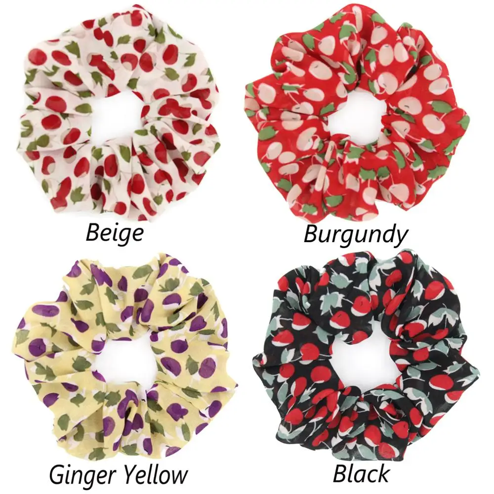 16 Styles Korean Women Hearwear Girls Hair Tie Fruit Lady Scrunchies Ponytail Hair Rope Pineapple Print Hair Accessories