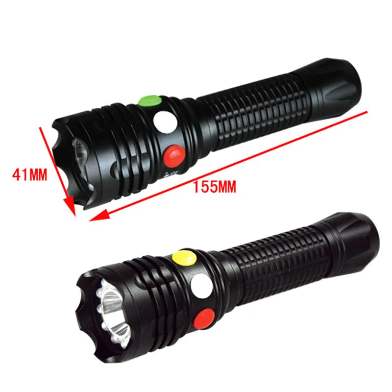 XPE LED Signal Light Green Yellow White Red Flashlight LED  Torch Bright Light Signal Lamp