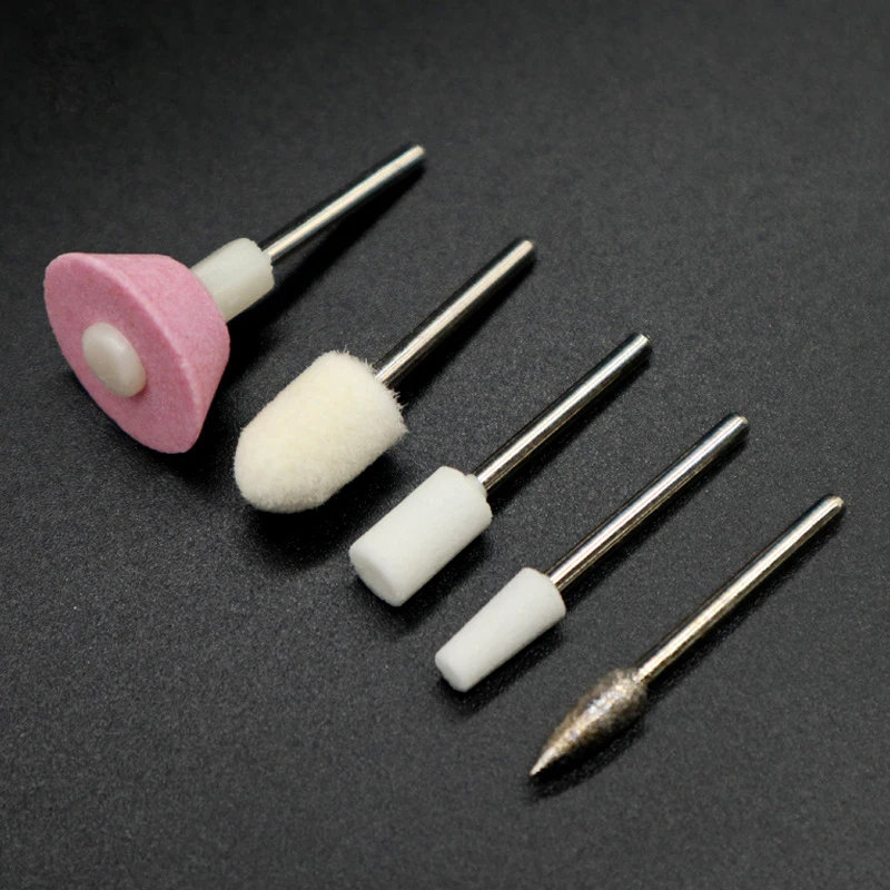 Conjunto de diferentes brocas de unhas elétricas para manicure e pedicure, cortador de lixa, acessórios lixadeira, 1 conjunto de 5 peças