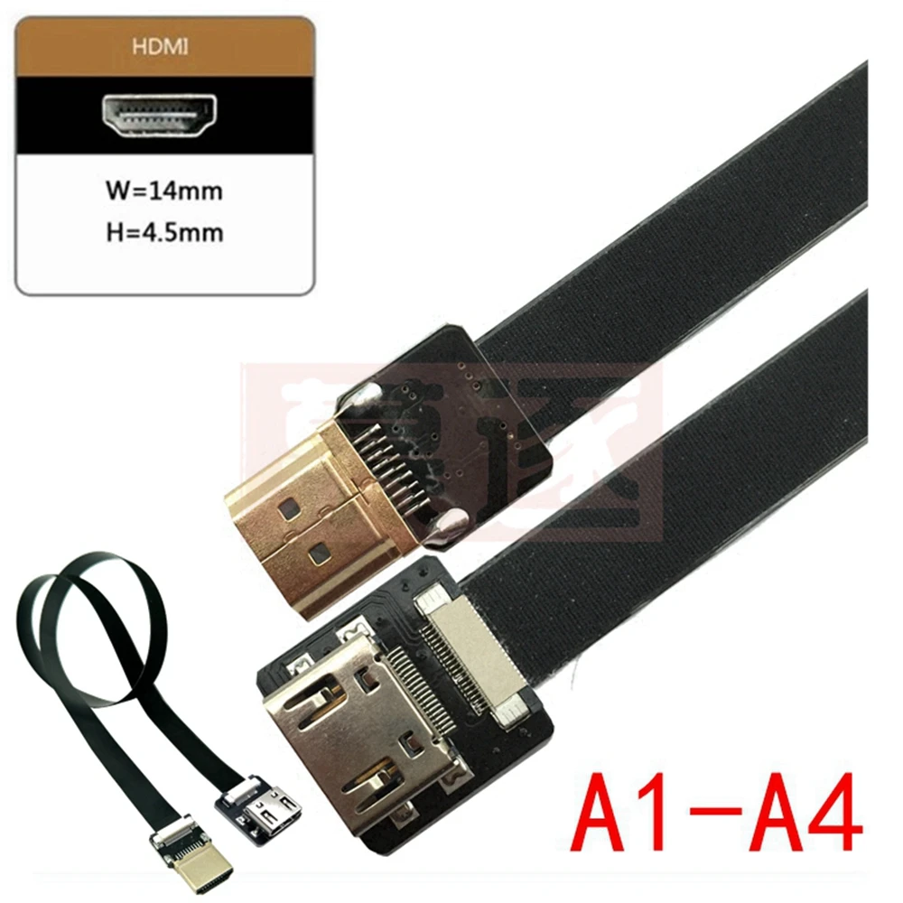 FPV female to male HD-compatible 90 degree UP Down Adapter 10CM FPC Tape Flat HDTV extension Cable Pitch 20pin