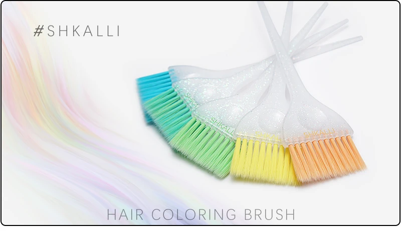 SHKALLI Haarfärbepinsel-Set, glitzernder Haarfärbepinsel, Haarfärbepinsel für Friseursalons, Balayage-Werkzeuge, Highlighting-Pinsel – Detail 1