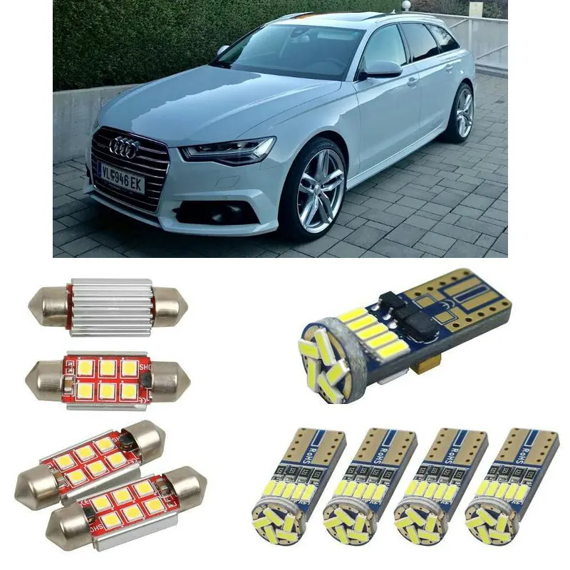 

Interior led Car lights For audi A6 avant 4g5 4gd c7 estate Reading dome bulbs for cars error free License Plate Light 14pc/lot