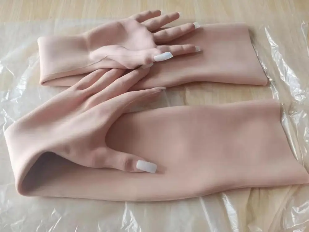 6G Upgrade 60CM Length Lifelike Realistic Soft Female Silicone Hand Glove for Crossdresser Transgender Shemale Drag Queen