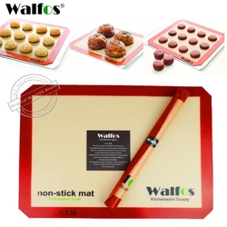 WALFOS-alfombrilla de silicona antiadherente para hornear, estera de repostería para galletas, herramienta de cocina