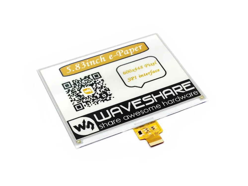 

RealQvol 600x448, 5.83inch E-Ink raw display without PCB , yellow/black/white three-color