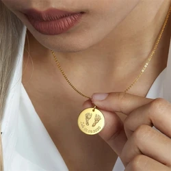 Collier ras du cou en acier inoxydable personnalisé avec gravure de nom d'empreinte de bébé, cadeau de colonne vertébrale personnalisé, haute qualité, nouveau