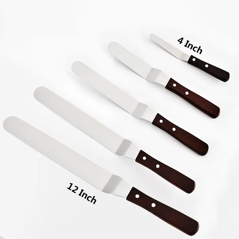 4/12 inch Spatula Stainless Steel Scraper Cake Cream Knife  for DIY Cake Spreader Pastry Smoother Icing frosting  Cake Tool