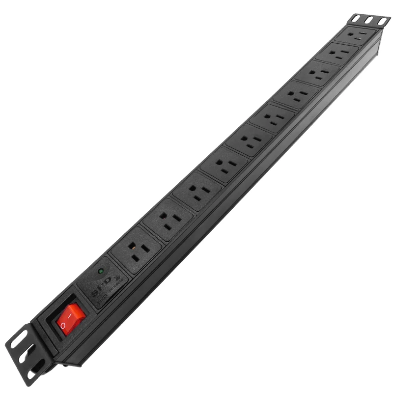 

PDU Cabinet Power Strip US SOCKET Lightning protection aluminium alloy 10AC SOCKET