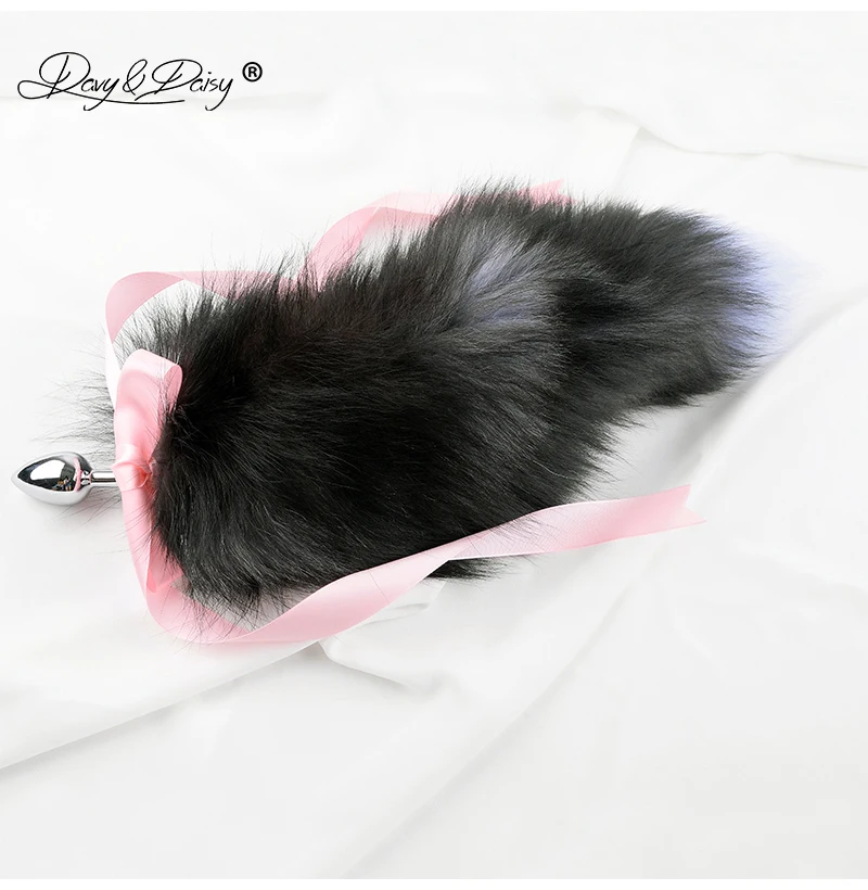 DAVYDAISY Cute 3 Pieces Anal Plug Set Choker Cat Ears Fox Tail Butt Plug Anal Toy Butt Toy Tail Plug Cosplay Adult Toy AC120