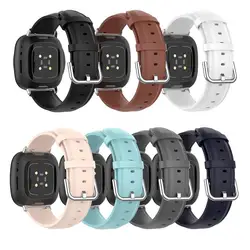 Correa de cuero genuino para reloj inteligente Fitbit Versa 2, 3, 4, Correa con hebilla de acero para Fitbit Sense 2 /blaze