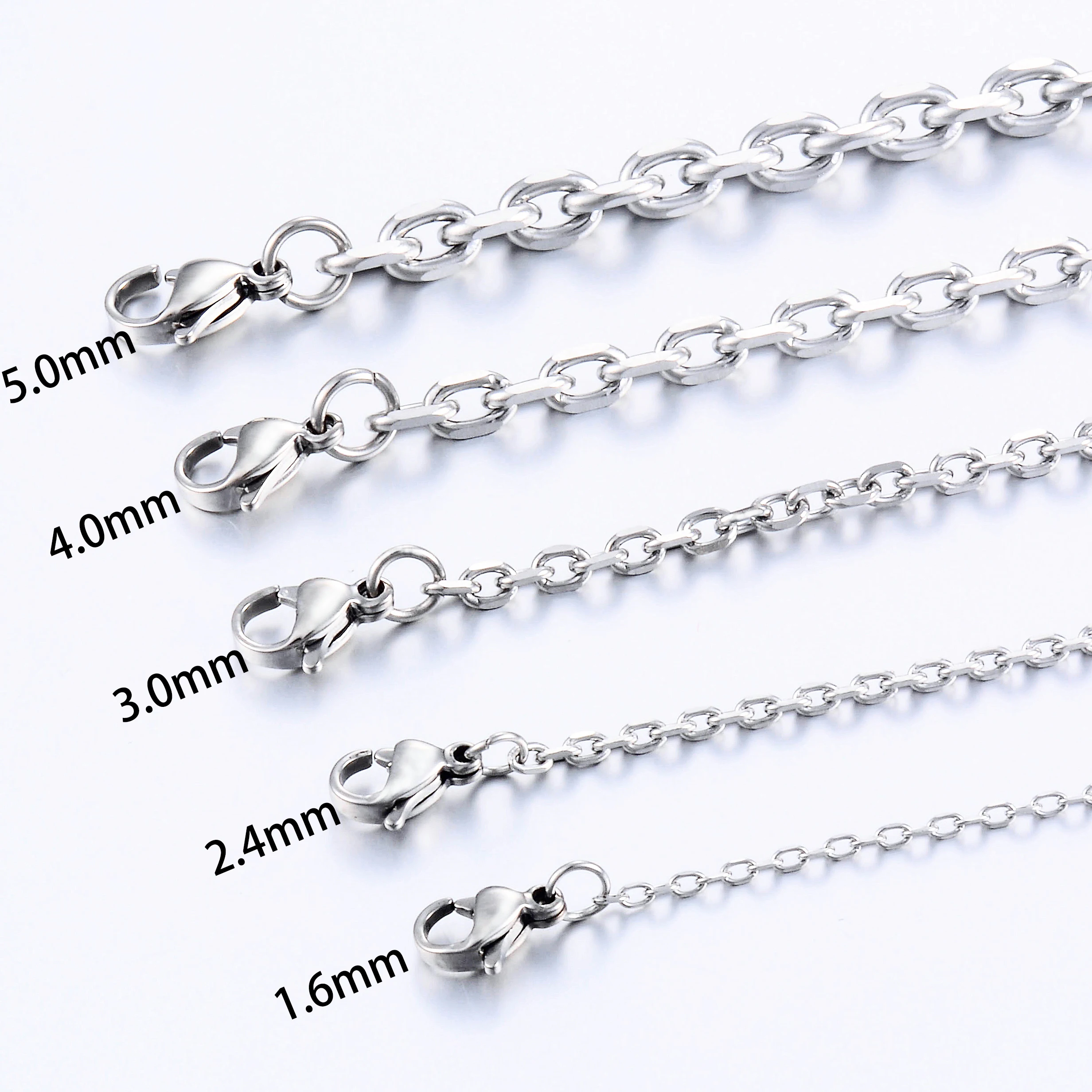 Collier en Forme de O en Acier Inoxydable pour Homme et Femme, Bijoux à la Mode, 1.6mm / 2.4mm / 3mm / 4mm/5mm, Nouvelle Collection