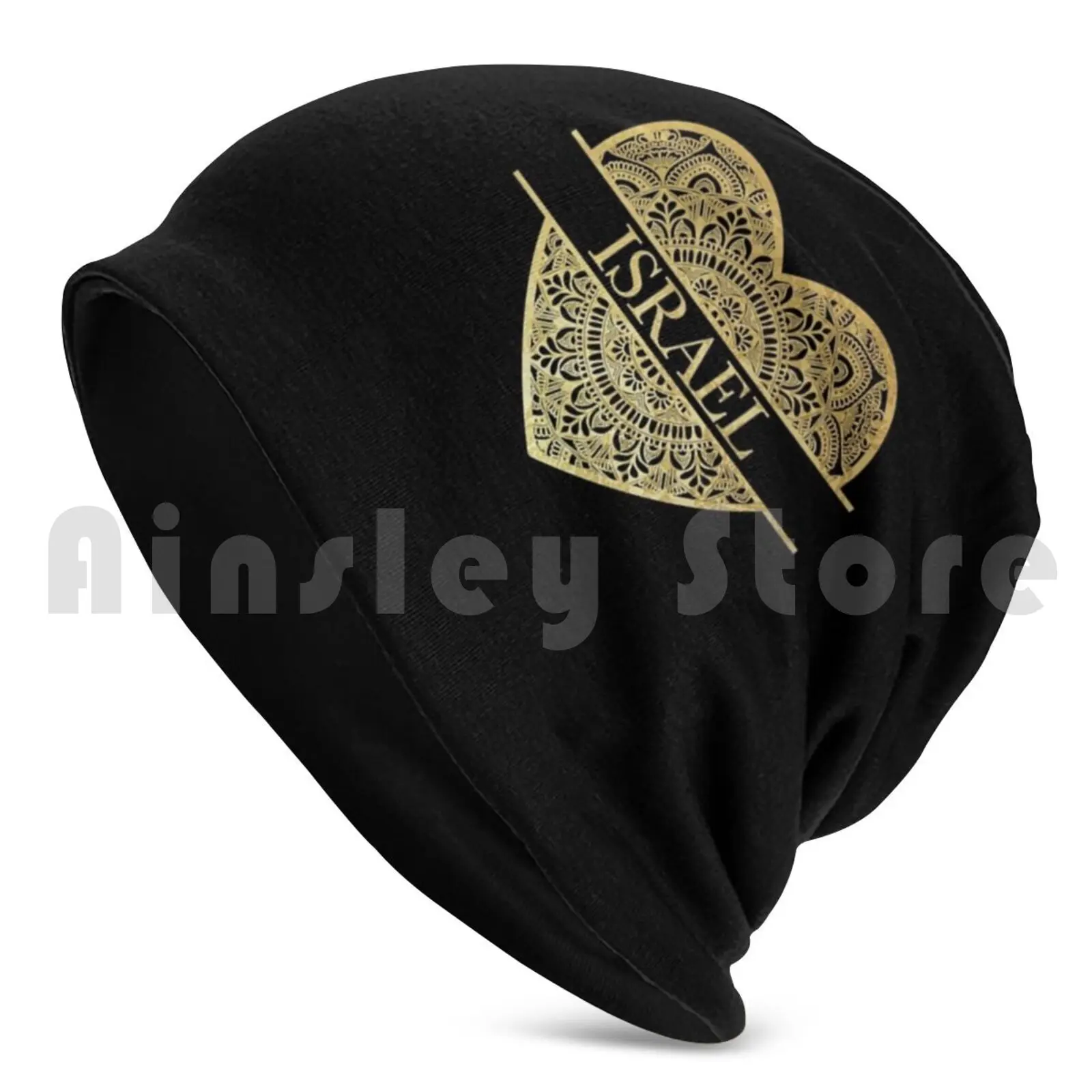 Gold Heart Mandala Israel Name-Gift For Israel Hat 1392 Hat Heart Mandela Named Called