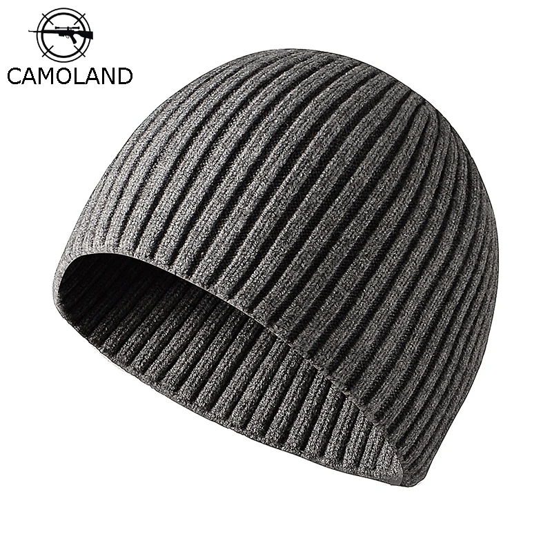 

CAMOLAND Winter Warm Knitted Beanies Male Outdoor Sport Windproof Hedging Caps Comforable Soft Hiking Cycling Beanies