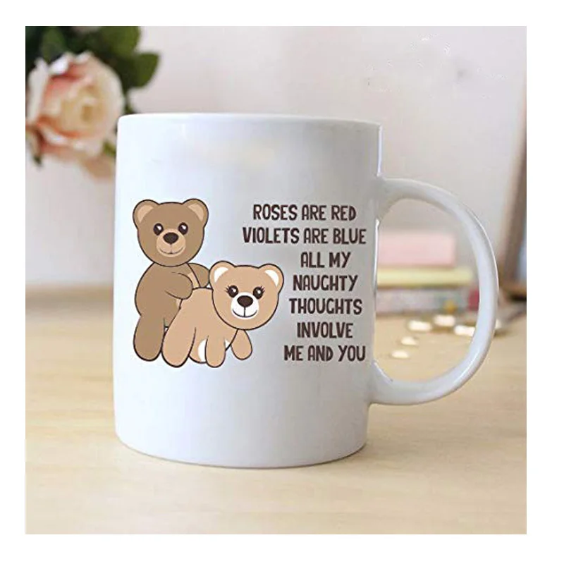 

Funny Teddy Bears Valentine Mug Gifts - Rose Are Red - Violet Are Blue - Valentine coffee mug - White, 11 ounces Coffee Mug, Gif