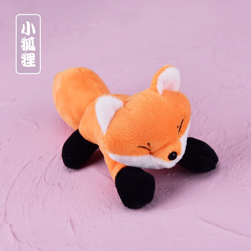 Mini Little Fox Doll Cartoon Plush Brooch Couple Cute Clothes Pin Boys and Girls Schoolbag Bag Pendant Toy Cute Plush Keychain