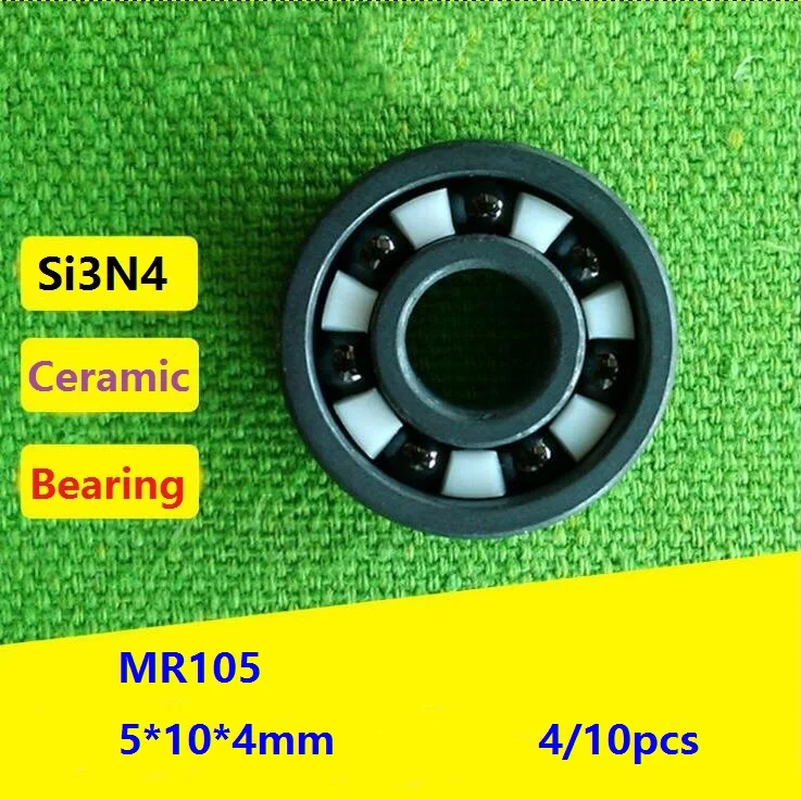 

4/10pcs MR105 5x10x4 mm Full Si3N4 ceramic ball bearing fishing reel 5*10*4 mm