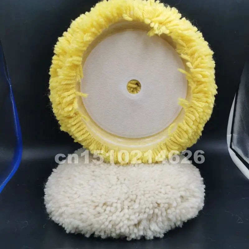 

3"/4'/5"/6"/7"/8" White Wool Polishing Pad Single-face Waxing Wool Disk Adhesive Polishing Wheel Buffing Pad