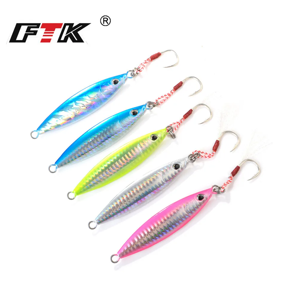 80g 100g 150g 3D Eyes Metal Jigging Fishing Lure 98-118mm Slow Sinking Hard Jig Sea Boat Fishing Bait With Assist Hook