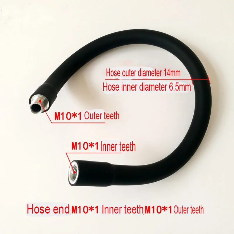 Dia14mm led Flexible DIY M14 200-500mm Male+Female Black Metal Hose Universal Soft Pipe Silicone coated Metal Serpentine Tubes