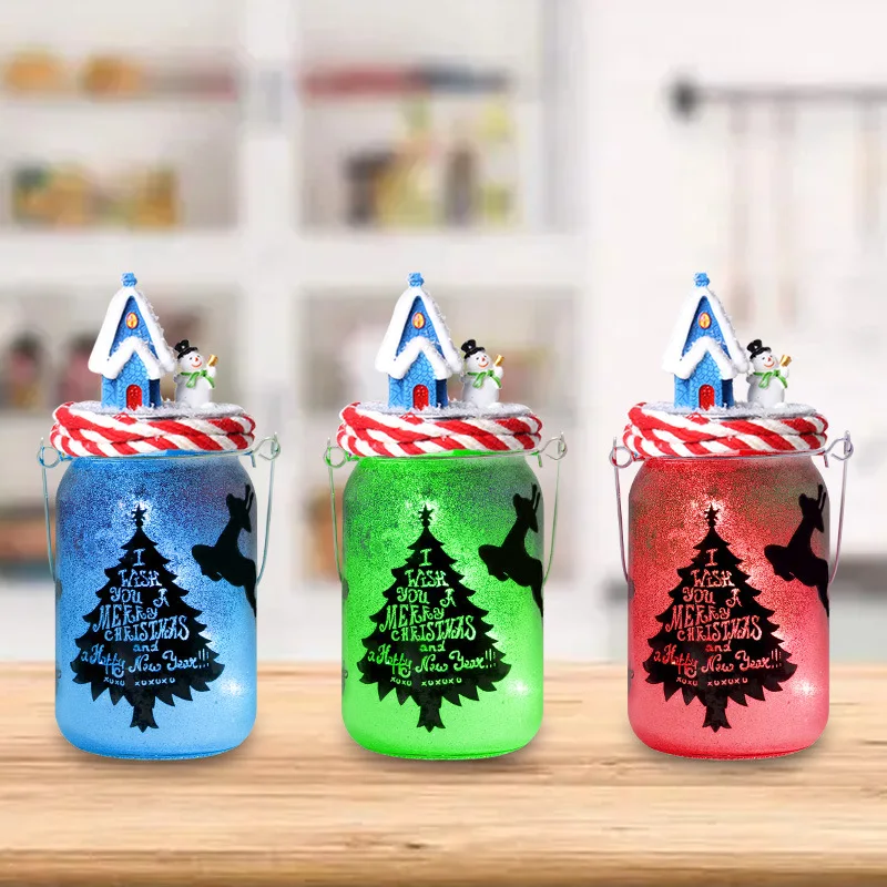 Color Mason Jar Plastic Glass Bottle Light Children's Toy Birthday Gift DIY Christmas Fairy Light Remote Control Customization