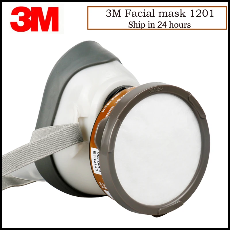 

3M 1201 Half-face Painting Mask 4 in 1 set 3001 Gas Cartridges Spraying Mask Single Pot Double Filters G1201