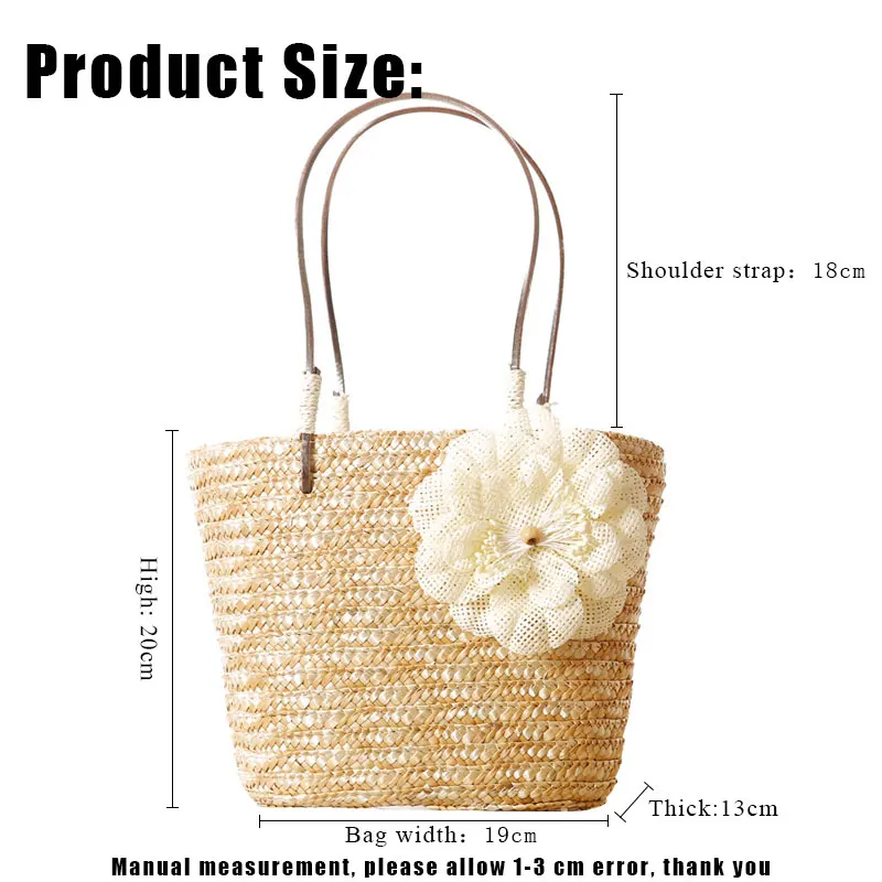 YoReAi Women Handbag Summer Beach Bag Rattan Woven Handmade Knitted Straw Large Capacity Totes Women Shoulder Bags Bohemia New