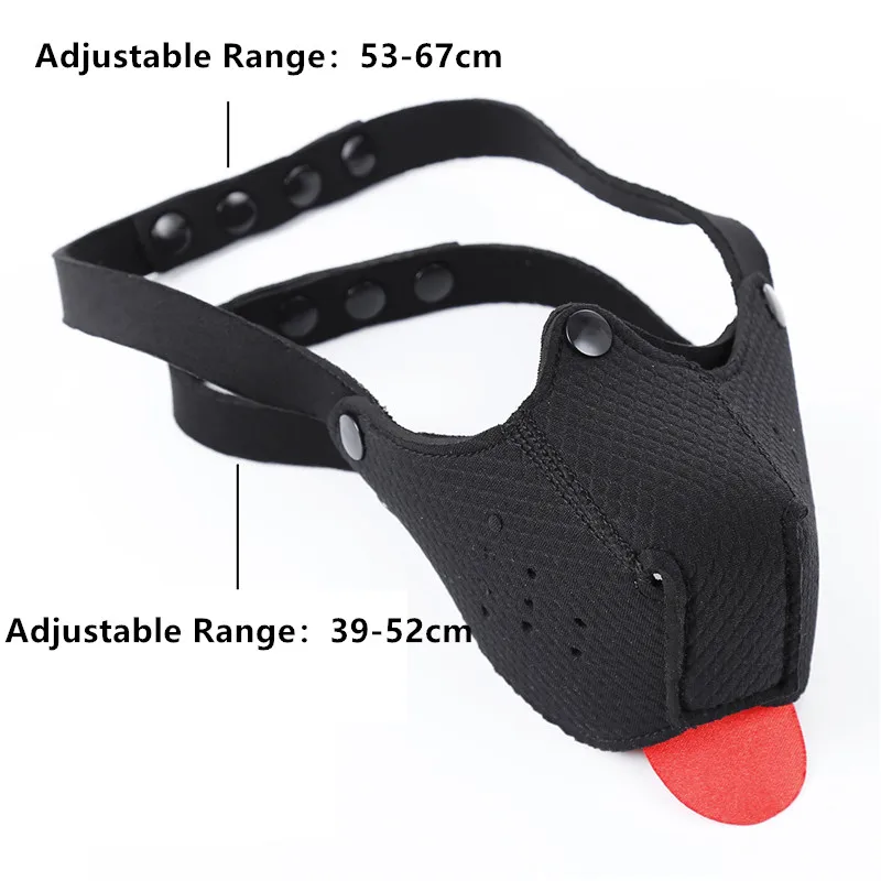 Puppy Play Neoprene Half Face Muzzle BDSM Gay Toys for Men Fetish Dog Slave Sex Restraint Mask with Tongue Erotic Accessories