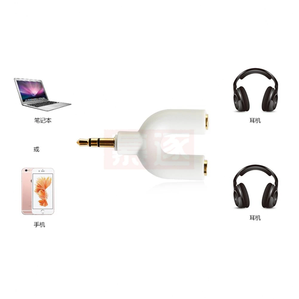 2PCS 3.5mm Stereo Y Splitter Audio Male to 2 Female Mic Headset Jack Plug Adapter New