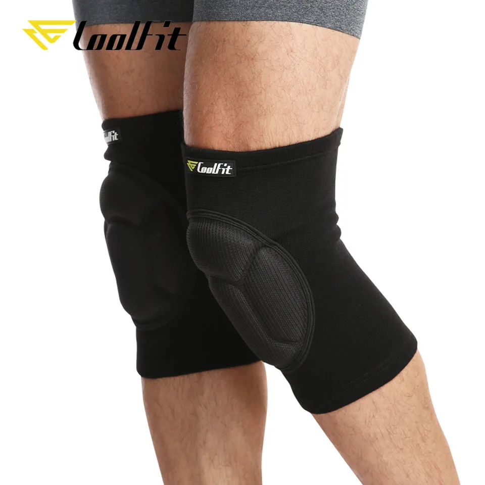 CoolFit 1 Pair Protective Knee Pads Thick Sponge Football Volleyball Extreme Sports Anti-Slip Collision Avoidance kneepad Brace