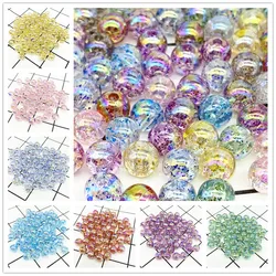 50pcs 8mm AB Color Round Acrylic Bead Loose Spacer Beads For Jewelry Making DIY Bracelet #ZZ04