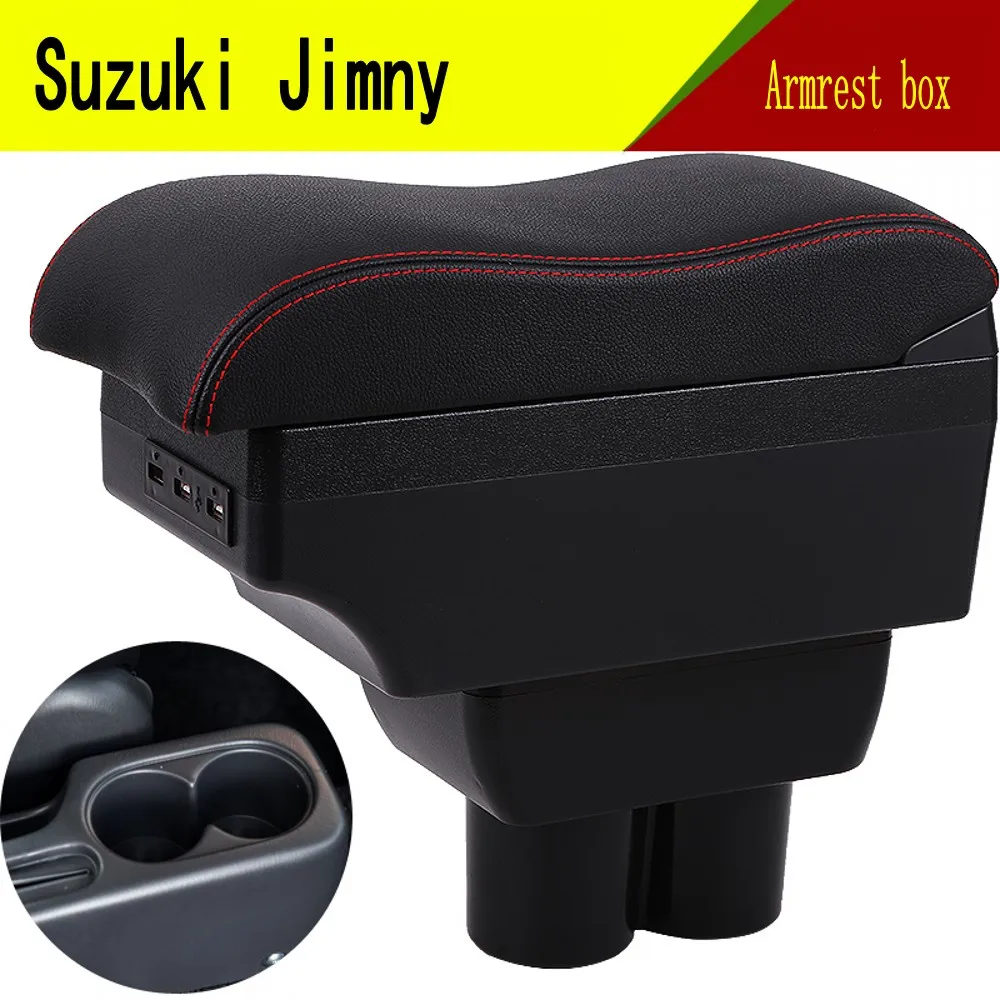 For Suzuki Jimny Armrest Box Center Console Central Store Content Storage with Cup Holder Products Elbow Rest