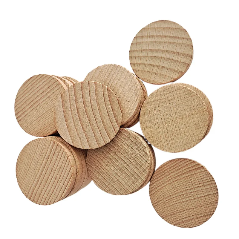 10pcs 10MM Round Unfinished Wood Cutout Circles Chips for Arts & Crafts Projects, Board Game Pieces, Ornaments