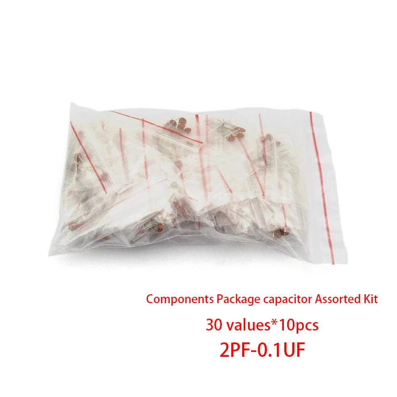 300pcs/lot Ceramic capacitor set pack 2PF-0.1UF 30 values*10pcs Electronic Components Package capacitor Assorted Kit samples Diy