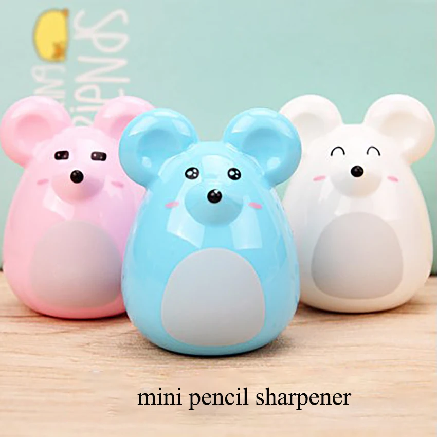 1PC Cute Lovely Kawaii Mouse Pencil Sharpener Manual Stationery Creative School Supplies for Children Office & School Supplies