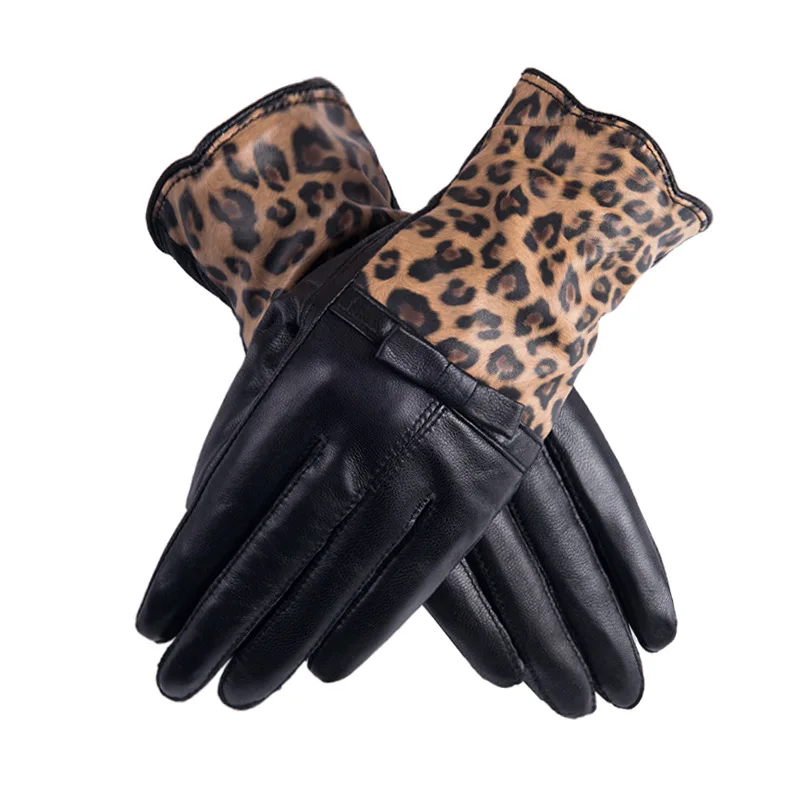 Sheepskin Leather Gloves for Women, Plus Velvet, Thickening, Quality, New, Autumn and Winter, S2806