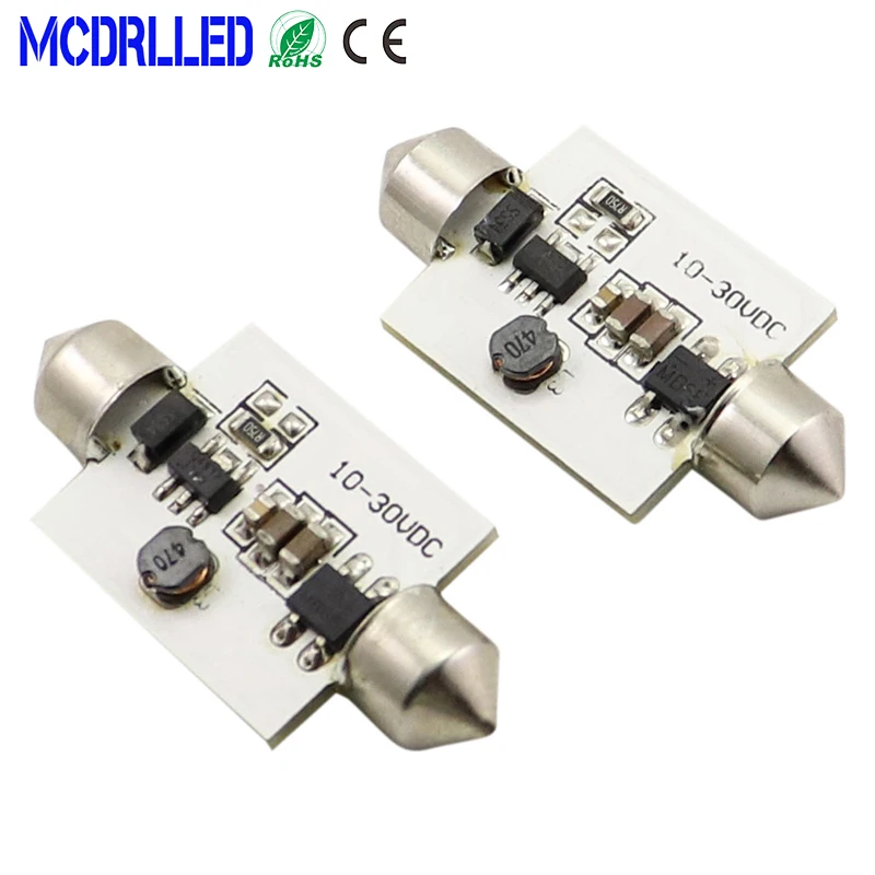 

Mcdrlled 8PCS C5W C10W Light Bulb 41mm Festoon Led Car Interior Dome Lamp License Plate Tail Box Boat Reading12V 24V