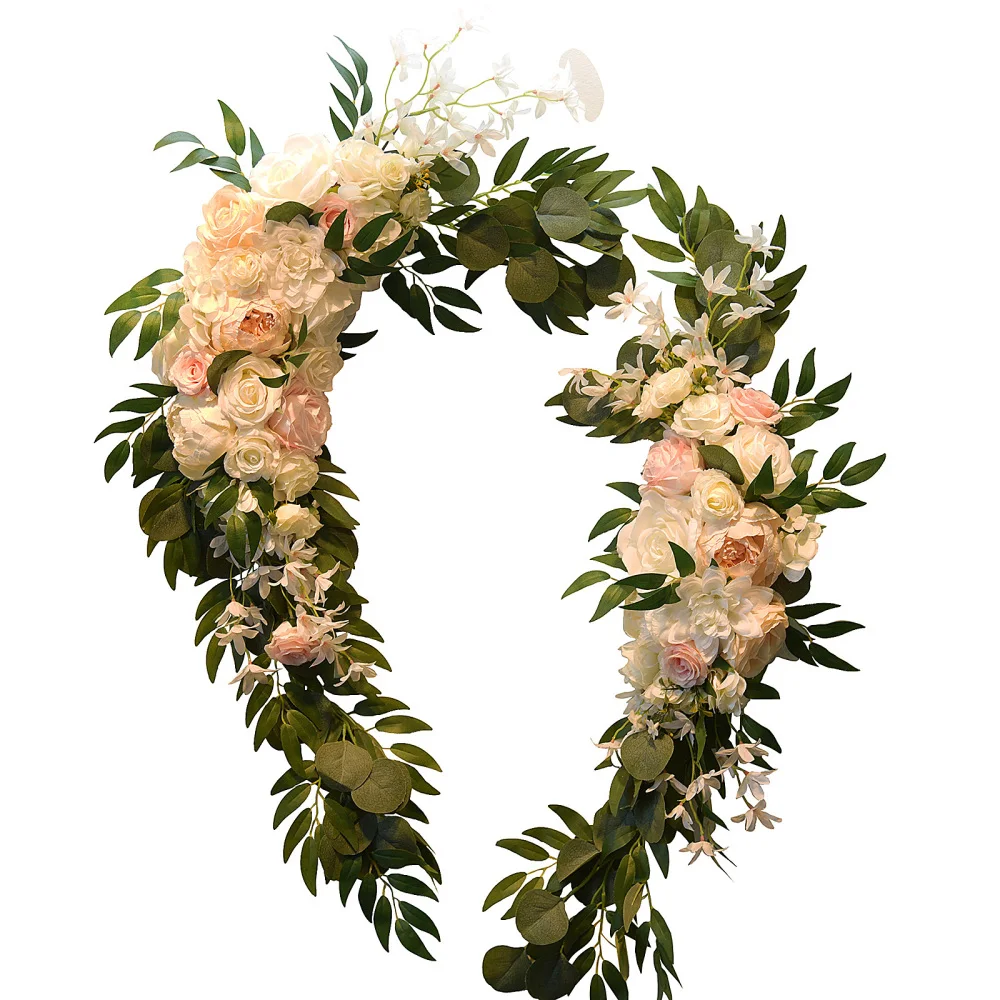 

Artificial Flowers Wedding Arches Peony Lintel Pendant Home Decorations Length 70cm Green Leaf Champagne Simulation Welcome