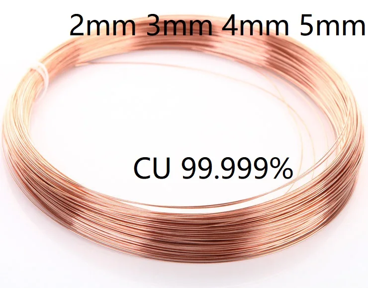 2mm 3mm 4mm 5mm CU 99.99% pure bare copper wire Experimental copper wire ultra-fine anaerobic copper wire soft