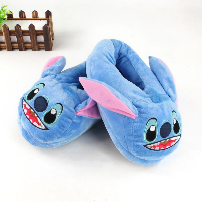 Disney Stitch Cotton Slipper Baby Home Anime Cartoon Winter Warm Indoor Shoes Plush Stuffed Home Slippers New Birthday Gifts