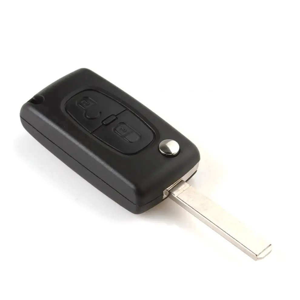 Funda para mando a distancia de coche, carcasa de repuesto con 2 botones, 433MHz, chip ID46, para Peugeot 207, 307, 308