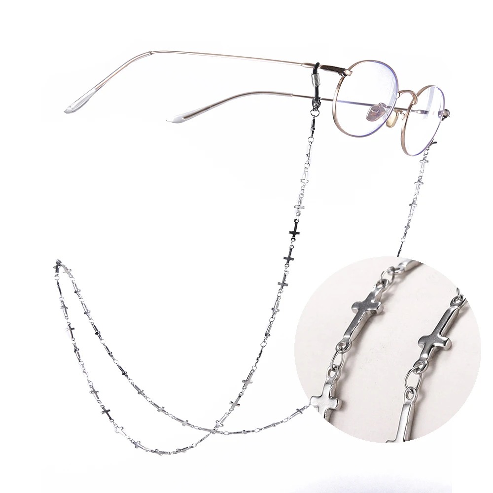 Skyrim Stainless Steel Cross Sunglasses Chain Reading Glasses Strap Gothic Eyewear Cord Eyeglass Neck Rope Gift for Women Men