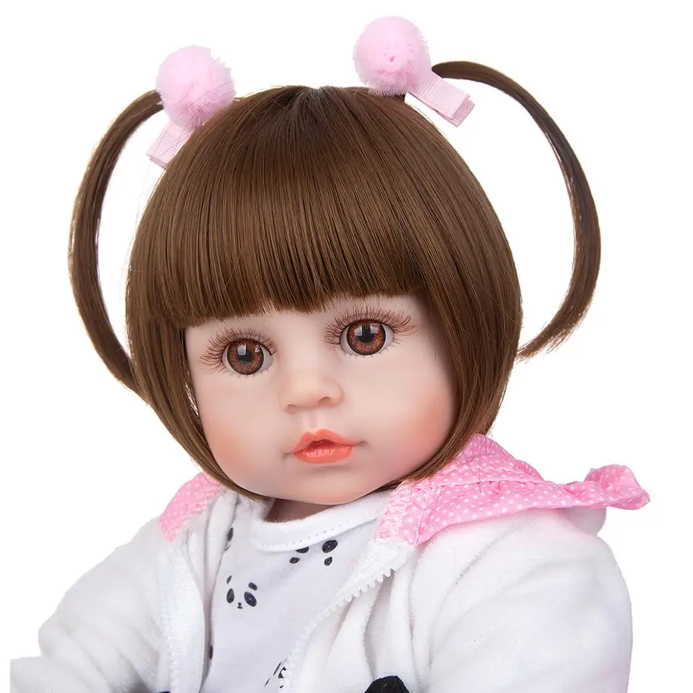 KEIUMI 19 Inch Bebe Reborn Menina Full Silicone Body Likelife Beautiful Panda Reborn Babies Doll For Children Birthday Gift