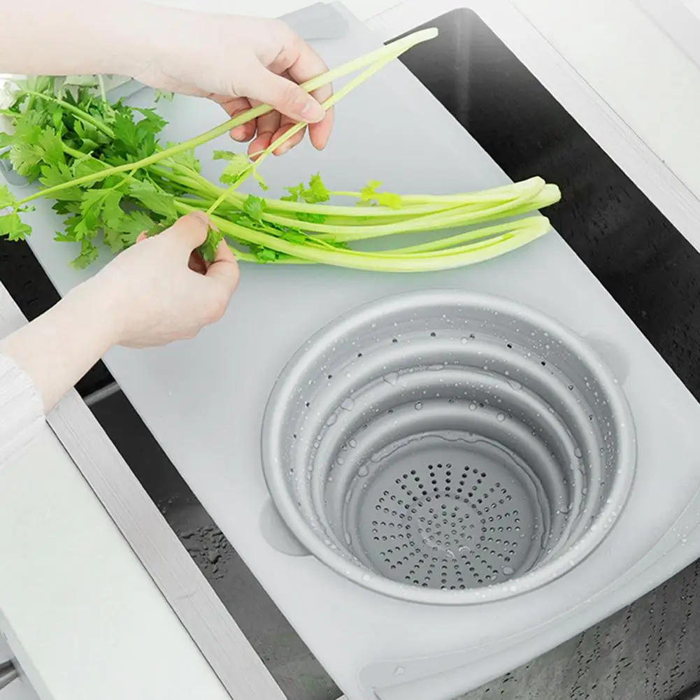 Innovative Multi-Functional 3 in 1 Chopping Board Detachable Folding Drain Basket Sink Cutting Board Kitchen Tools