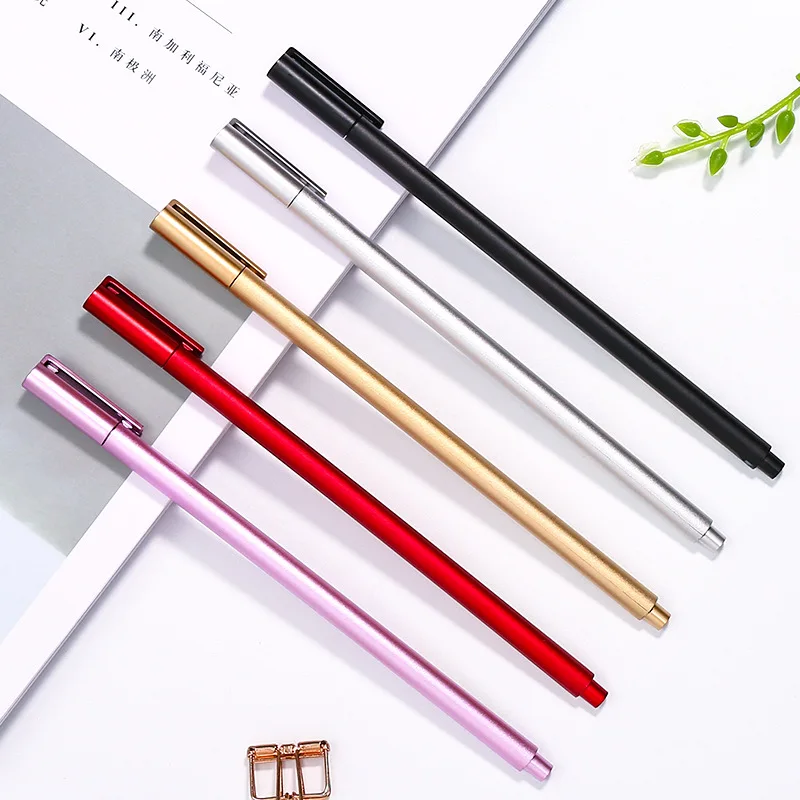 50pcs creative simulation metal gel pen test special 0.5mm signature pen students learn to write water-based pen stationery