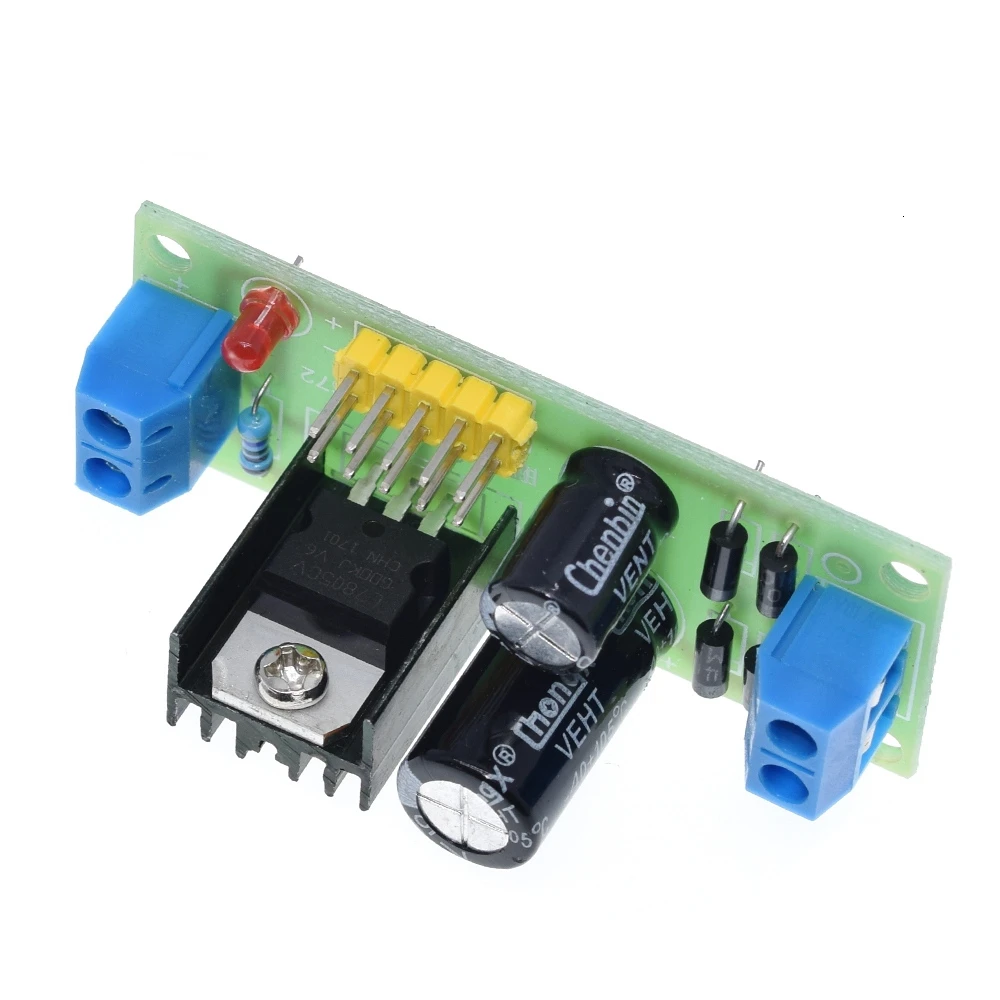 TZT 1/3PCS L7805 LM7805 Step-Down-Konverter-Platine 7,5V-20V zu 5V Regler Buck-Stromversorgungsmodul für Arduino – Detail 3