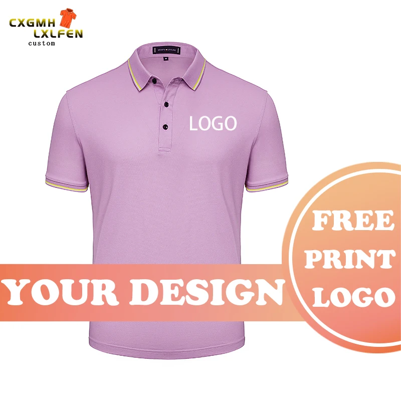 

Летняя Новинка, износостойкая рубашка-поло для мужчин и женщин, 7 цветов, с логотипом на заказ, с изображением диких лацканов и короткими рукавами, с принтом «сделай сам», фирменный текст