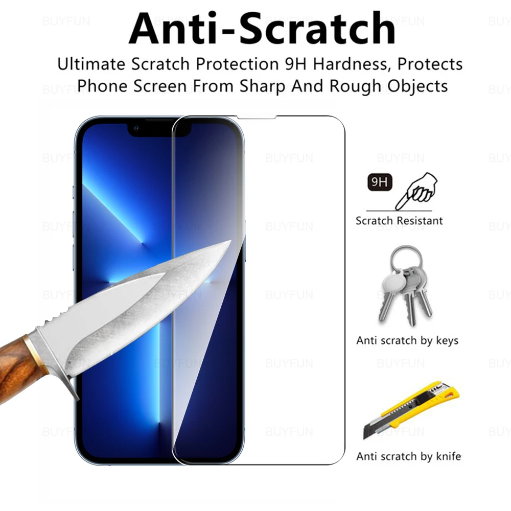Funda de vidrio templado 9H para iPhone 13 Pro Max, película protectora de pantalla para iPhone 13 Pro Max, 14 13 13Pro iphon, 4 unidades